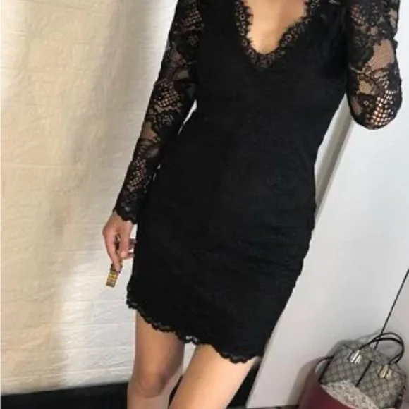H&M Black Lace Dress - 8 - Picture 3 of 15
